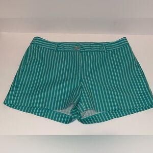 Michael Kors Green Pinstriped Shorts Tailored Fit, Micro Mini Shorts Size 8